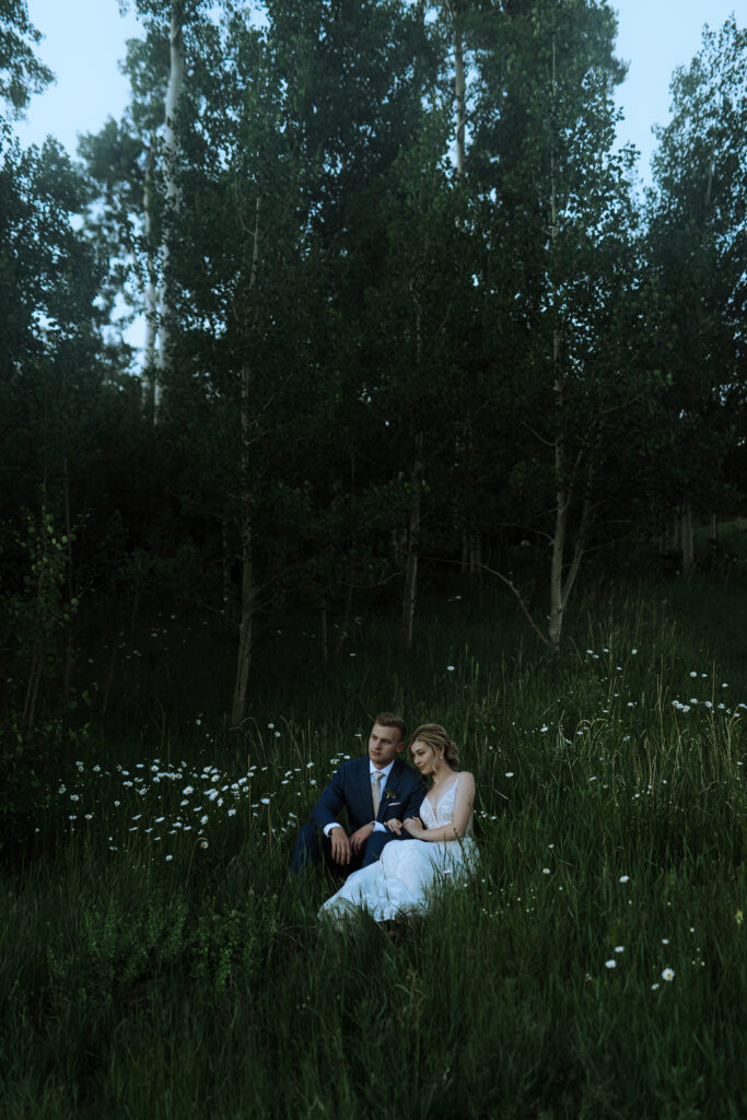 Destination wedding blue hour photos in Telluride Colorado